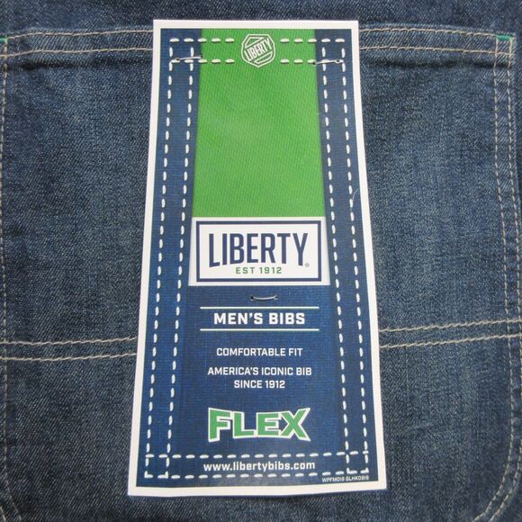 LIBERTY Flex Bib Jean Overalls Sz 46x30 Relaxed Fit 17006 Blue Stretch Denim NWT - Picture 4 of 14